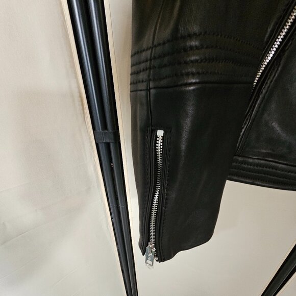 MICHAEL Michael Kors Black Leather Jacket - Picture 4 of 14